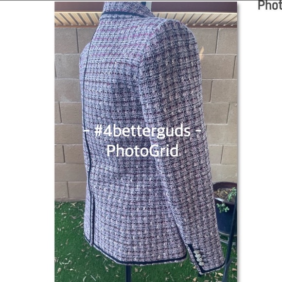 New Veronica Beard “Theron” Tweed Double Breasted Tailored Trim Jacket Size 6 - Picture 6 of 16